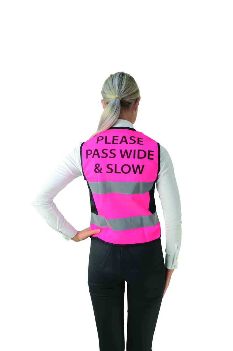 Hy Equestrian Please Pass Wide and Slow Waistcoat - Pink/Black